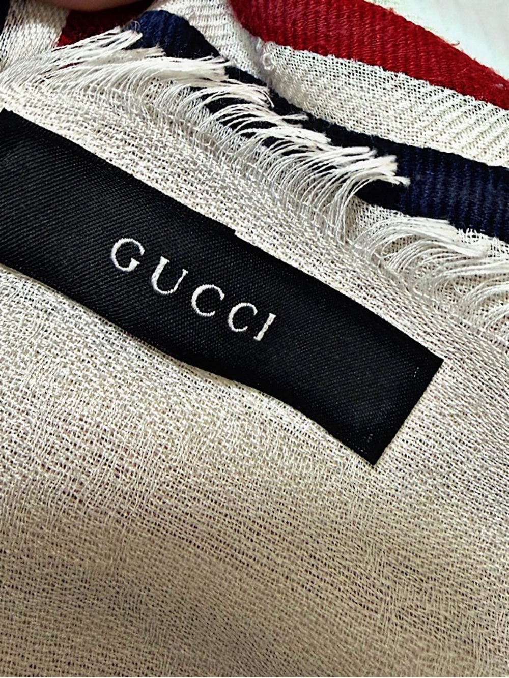 Authentic Gucci Silk Blend Web Scarf - Picture 2 of 3